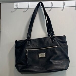 Black Leather Tote Bag